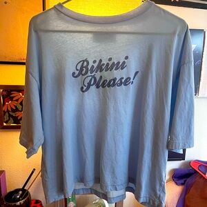 Boutique Bikini Please! Cropped Boxy Tee Shirt